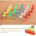 thumbnail image 3 of 100 PCS Multicolor Decorative Push Pins, Wall Push Pins, Plastic Head Push Pins with Case, Decorative Push Pins for Cork Board Gold Bulletin Board (5 Colors), 3 of 5
