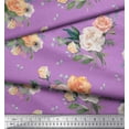 thumbnail image 2 of Soimoi Purple polyester Crepe Fabric Leaves & Begonia Floral Decor Fabric Printed Yard 42 Inch Wide, 2 of 3
