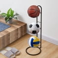 thumbnail image 5 of Estante de baloncesto, organizador de equipos deportivos de garaje, almacenamiento de pelotas, estantes de baloncesto rodantes para pelotas con ruedas, 5 of 5