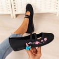 thumbnail image 5 of ibiyuan Orthopedic Shoes for Women Mesh Knitted Walking Shoes Women Closures Arch Support on Womens Sneakers Size 8 Breathable Hands Free Mary Jane Flats Sports Shoes, 5 of 7