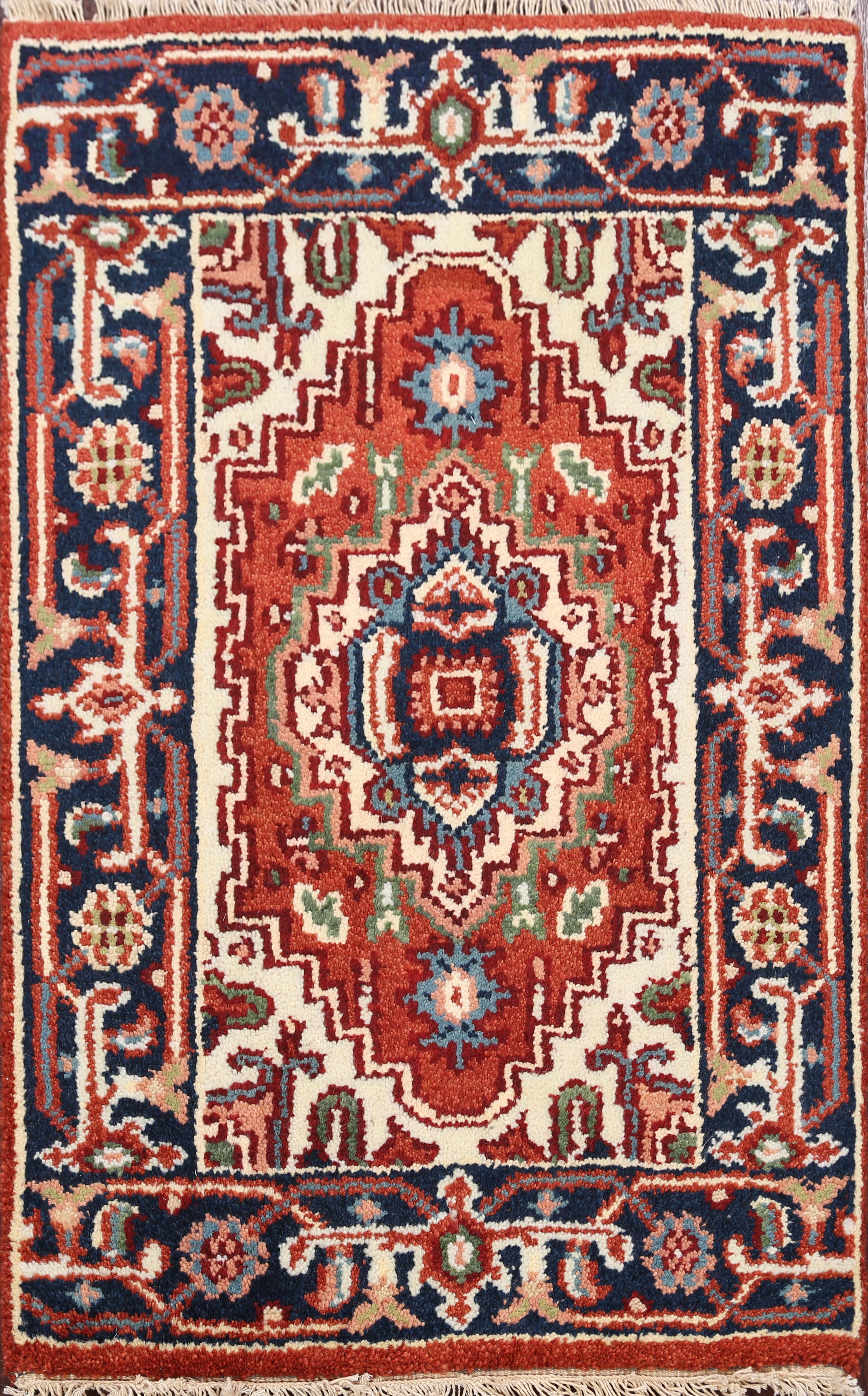 Geometric Traditional Rust Oriental Kitchen Size Area Rug Wool HandKnotted 2x3