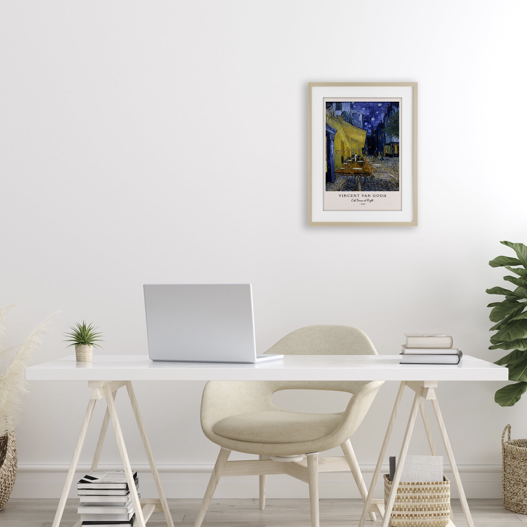 Stupell Industries Classic Cafe Terrace At Night Birch Framed Print Under Glass, design by Vintage Hustle