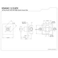 thumbnail image 2 of Kingston Brass KS4041ZX Millennium Single-Handle Six-Way Diverter Valve with Square Trim Kit, Polished Chrome, 2 of 4