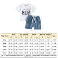 thumbnail image 2 of Bermudas Top de manga corta para bebés y pantalones cortos, ropa de verano con cintura elástica, conjuntos de ropa de 2 uds. Ygjytge Blanco T 3/6M para Niño, 2 of 7