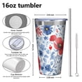 thumbnail image 4 of 16oz Tumblers Pioneer Flower Stainless Steel Vacuum Insulated Double Wall Travel Tumbler Cups Mug with Lid and Straw,Cleaning Brush for Coffee,Tea, 4 of 4