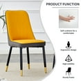 thumbnail image 6 of Dining Chairs Orange yellow and dark gray stitching style, equipped with artificial leather cushioned seats, suitable for kitchen, living room, and dining room , 2-piece set (orange yellow and dark g, 6 of 21