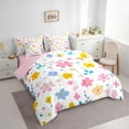 thumbnail image 3 of Castle Fairy Teens Colorful Flowers Bedding Comforter Set,Spring Garden Full Bedding Set, 3 of 8