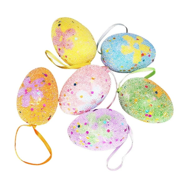 Pastel Spot Easter Egg Hanging Ornaments, 6Pack Dazzling Spring Décor, St. Patrick's Day DIY Crafts Home Decorations for Tree Holiday Hanging Decor