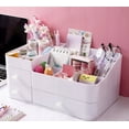 thumbnail image 5 of Papelería y cosméticos caja de almacenamiento cajón caja de plástico dividida cepillo de maquillaje lápiz labial estante de escritorio para ordenar la Caja de almacenamiento, 5 of 5