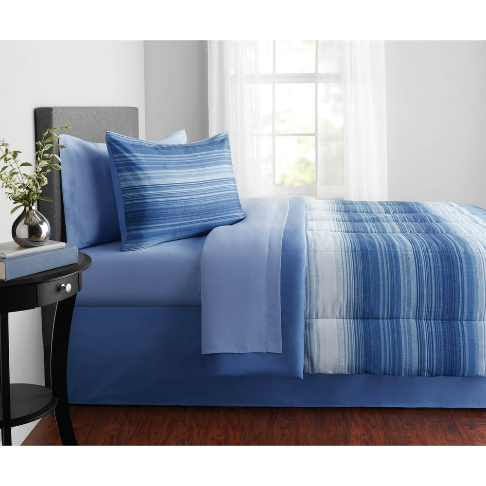 Mainstays Ombre Stripe Microfiber Reversible Bed in a Bag Twin Twin XL mainstays-ombre-stripe-microfiber-reversible-bed-in-a-bag-twin-twin-xl