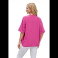 thumbnail image 4 of Cárdigan con Cuello en V y Aberturas Laterales, Rosa Brillante, Talla XL, 4 of 10