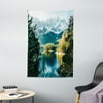 thumbnail image 1 of Landscape Tapestry, Mountain Lake in Northern Germany with Frozen Peaks Water in Winter Season Life, Wall Hanging for Bedroom Living Room Dorm Decor, 40W X 60L Inches, Green White, by Ambesonne, 1 of 1
