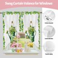 thumbnail image 3 of Swag Curtains Valances for Windows, Welcome St. Patrick's Day Short Kitchen Window Curtains Over Sink, Four Leaf Clovers Kettle Cafe Curtains Panel Set Of 2,Rod Pocket, 36 Inches Length White, 3 of 9