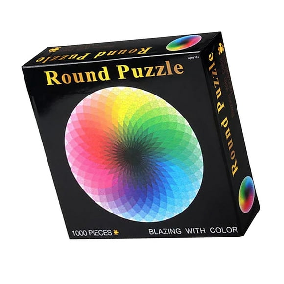 1Pc Puzzle Rond Jouet d'Apprentissage 1000 Pièces Puzzle Puzzle Coloré pour l'École de Bébé à la Maison