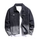 thumbnail image 1 of Chaqueta de mezclilla de manga larga con degradado de cobertura casual para hombre con bolsillos y cierre de botón Pompotops oipoqjl37605, 1 of 9