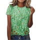 thumbnail image 2 of Fiudx Tops para Mujer Camiseta Estampada a La Moda para Mujer, Blusa de Manga Corta, Tops Informales con Cuello Redondo, 2 of 4
