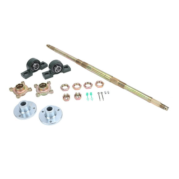 DIY Rear Axle Kit, 17 Teeth 24inch Go Kart Rear Axle Kit Anti Impact Flanges for 50-150CC for Drift Trikes
