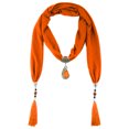 thumbnail image 1 of Sonducket Bufanda de mujer Festival Vacaciones Viajes Fiesta en la playa Borlas al aire libre Lavable Cómodo Mantón elegante para mujer Accesorios de disfraces Naranja amarillo, 1 of 6
