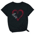 thumbnail image 2 of Meichang T-Shirts de la Saint-Valentin pour Femmes Mignons avec Cœur d'Amour T-Shirts Graphiques de Fête Manches Courtes Hauts Col Rond Coupe Ample T-Shirts Tendance T-Shirts, 2 of 3