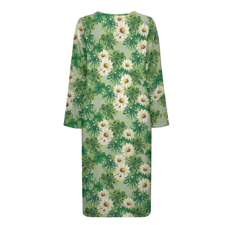 Yuyamidu Daisy Women's Bathrobe Zipper Front Bath Robes Green Leaf Long Sleeve Robe Size S St. Patrick's Day Night Gowns for Women Mid-Length Dressing Gown with Pockets - Walmart.com Yuyamidu Daisy Women's Bathrobe Zipper Front Bath Robes Green Leaf Long Sleeve Robe Size S St. Patrick's Day Night Gowns for Women Mid-Length Dressing Gown with Pockets - Walmart.com