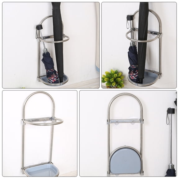 MERRYHAPY Indoor Retractable Umbrella Holder Stainless , Wall Mount Rack, 1 Pack
