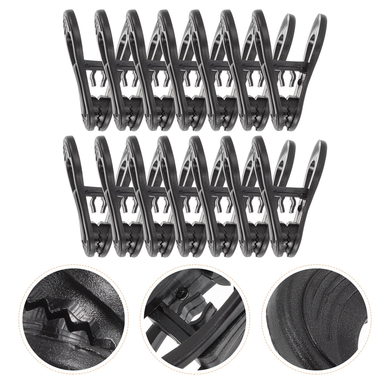 WHAMVOX  50 Pcs Hanger Clips for Plastic Hangers Laundry Clothes Child Travel Black