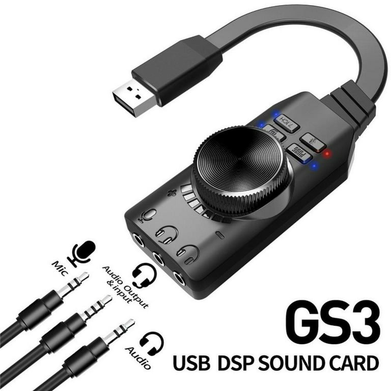 USB Hub With Audio External Sound Card With 3.5 Mm Headphone Microphone Jack And Volume Control 3-port Hub Laptop Hard - Walmart.com