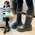 thumbnail image 4 of NAISIBABY Girls Knee High Boots, Wide Calf Lug Sole Back Zipper Fall Winter Fashion Princess Boots Black 2(Big Kids), 4 of 9