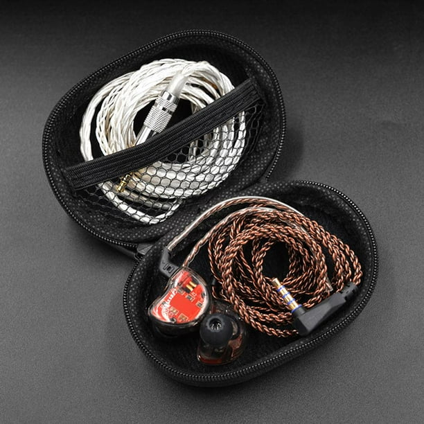 Los auriculares llevan bolsas de almacenamiento Estuche de auriculares con cable de cuero de PU para BA10 AS10 ES4 KZ