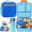 Ocean Blue, variant on Bento Lunch Box Set for Teen Adult, Lunch Food Container 3-4 Compartment with 14 OZ Water Bottle, Food Jar, Insulated Lunch Bag, Sauce Cup, Utensils, Red & Green