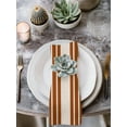 thumbnail image 2 of Burnt Orange Beige Striped Cloth Napkins Set of 8 Reusable Dinner Napkins, Modern Farmhouse Retro Lines Cocktail Napkin Washable Table Napkins for Wedding/Holiday Party/Baby Shower 20"x20", 2 of 7