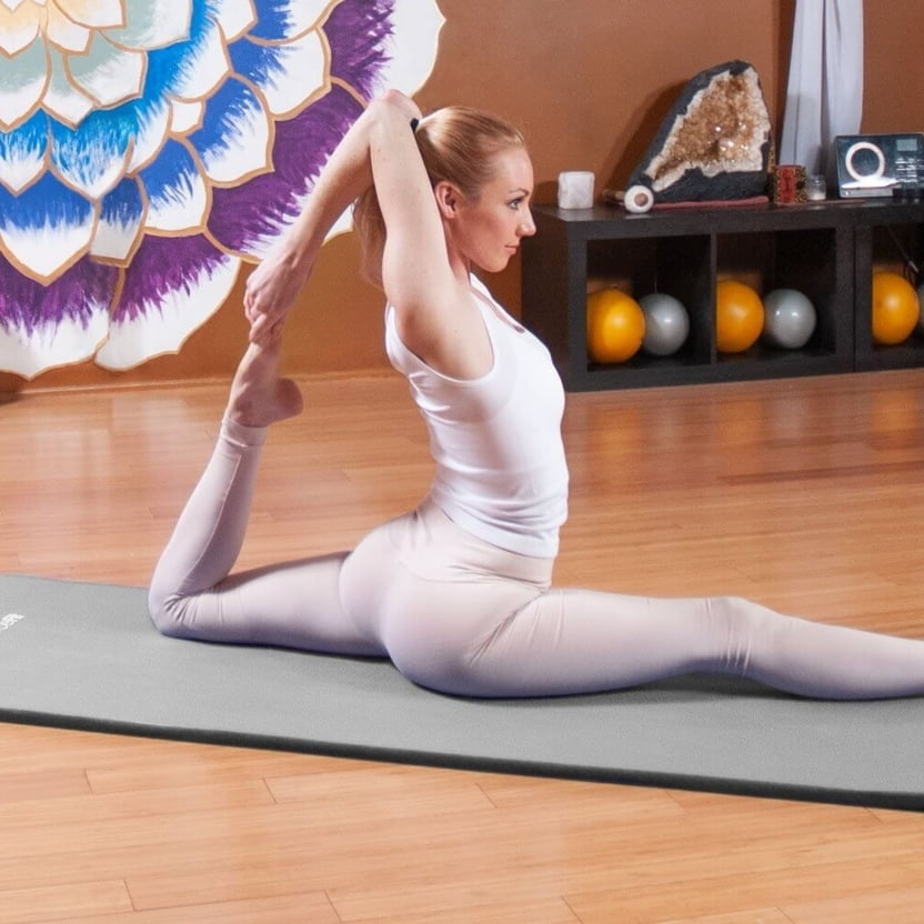 Yoga Mat for Pilates Gym Exercise Extra Thick Large Comfortable NBR Carry Strap 
