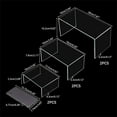 thumbnail image 3 of 1 Set 6pcs 3 Sizes Acrylic Display Risers Stand U-Shape Jewelry Display Holder 3 Steps Clear Riser Shelf Showcase for Jewelry Display Store Fixture Table Decorations (4.9/6.2/7.8"), 3 of 8