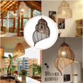 thumbnail image 2 of Arturesthome Retro Rattan Wave Shade Pendant Light Wicker Lampshade, 2 of 14