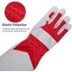 thumbnail image 3 of Guantes de jardinería para mujeres/hombres, poda de rosas, espinas y cortes, longitud del codo, guantes de trabajo de jardín de cuero de vaca duraderos para podar cactus, rosas y arbustos espinosos, blanco rojo brillar Electrónica, 3 of 5