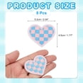 thumbnail image 2 of Uxcell Heart Checkered Iron on Patches Embroidered Appliques Sew on Patches for Jacket Denim Collection Clothes Dress Hats Jeans DIY Accessory, Light Blue/Light Pink, 2 of 6
