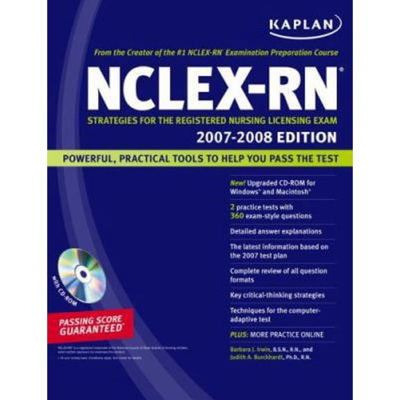 Pre-Owned Kaplan NCLEX-RN Exam 2007-2008 (with CD-ROM): Strategies for the Registered Nursing Licensing Exam (Paperback) 1419550985 9781419550980
