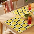 thumbnail image 4 of Summer Lemons Placemats Set&nbsp;of&nbsp;2 Cartoon Yellow Fruit Slices Black White Striped Heat Insulation Washable Place Mats, Non-Slip Table Mats for Dining Table Party Kitchen Decor,13x19 Inch, 4 of 9