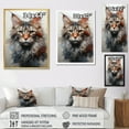 thumbnail image 4 of Designart "Majestic Maine Coon Feline I" Animals Cat Floater Framed Canvas Wall Art, 4 of 5