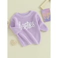 thumbnail image 3 of Wassery Baby Girls Boys Sweater Long Sleeve Crew Neck Letters Print Knitted Sweater 3M 6M 9M 12M 18M 24M Newborn Warm Knit Pullover Sweater Fall Winter Clothes for Infant Girls Boys, 3 of 9