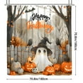 thumbnail image 3 of Guozer Halloween Bath Curtain - Waterproof Fabric, Halloween Bathroom Decor with Hooks, 71x71 Inches, 3 of 7