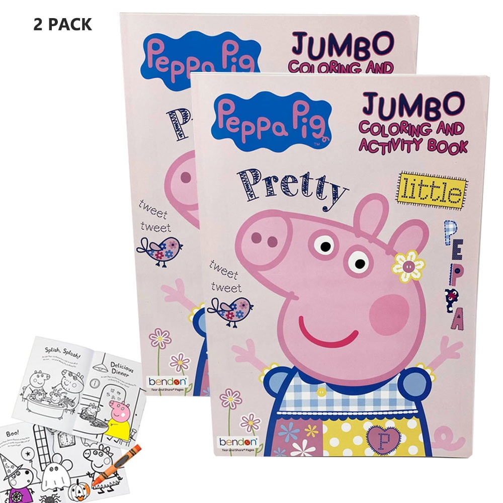 2 Pack Peppa Pig Jumbo Coloring Books & Stickers by Cra-Z-Art Value Deal 
