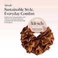thumbnail image 2 of Kitsch Recycled Satin Ruffle Scrunchie – Gentle Hair Scrunchie for Women, Eco-Friendly Hair Tie No Damage, Stylish Ponytail Holder | Ideal Gifts for Women - Camel, 2 of 16