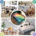 thumbnail image 5 of Colorful Tie Dye Blot Pattern Rectangle Tablecloth 60"x120",Waterproof Polyester Rectangle Table Cloth, Wipeable Spillproof Polyester Tablecloth for Dining, Camping, Indoor and Outdoor, 5 of 6