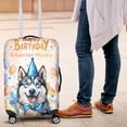 thumbnail image 4 of Watercolor Siberian Husky Happy Birthday Celebration Balloons Gift Party Travel Luggage Cover Husky Dog Lover Gifts Suitcase Dust Protective Decor - 00028, 4 of 5