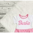 thumbnail image 4 of Barbie Cotton lycra white and pink dress,toddlers and girl Barbie pink dress, 4 of 5
