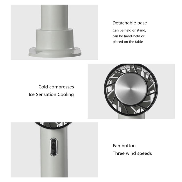 Mini Ventilador Portátil Enfriador de aire Ventilador de escritorio Compresa fría Ventilador eléctrico portátil Práctico para exteriores Likrtyny Libre de BPA