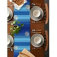 thumbnail image 5 of Hokiten Table Runners 108 Inches Long Dress Scarves, Independence Day Farmhouse Coffee/Dining/Kitchen Table Runner for Living Room, Hot Air Balloon Patriotic Star 13x108 Inch, 5 of 7