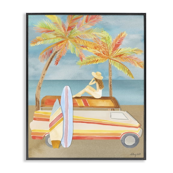 Stupell Industries Eclectic California Road Trip Black Framed Giclee Art, 11 x 14, by Hillary Holt