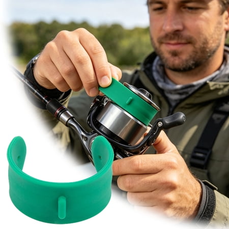 Fishing Reel Protector Silicone Line Guard Portable Tackle Accessory For Baitcast Spinning Reels Outdoor Fishing(Green2-9.4Cm)